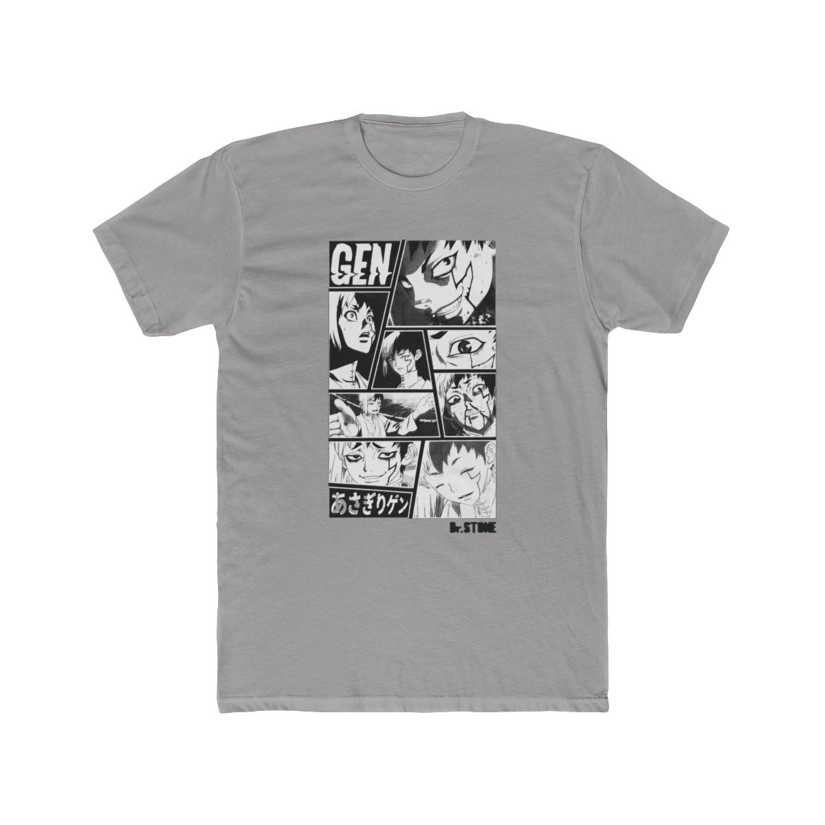 Dr. STONE Gen Black & White Panels T Shirt - Official T-Shirts merchandise