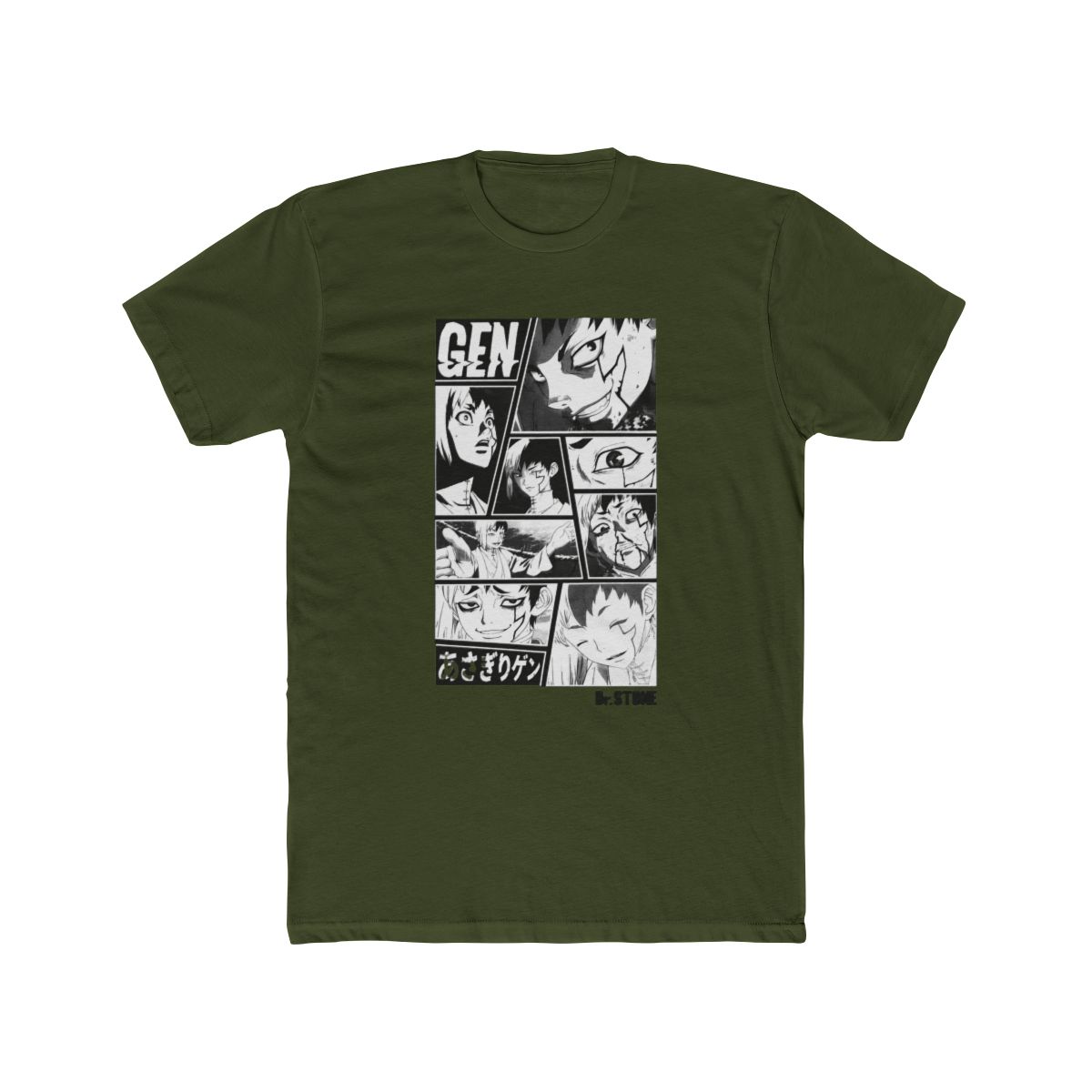 Dr. STONE Gen Black & White Panels T Shirt - alternate angle 4, merchandise