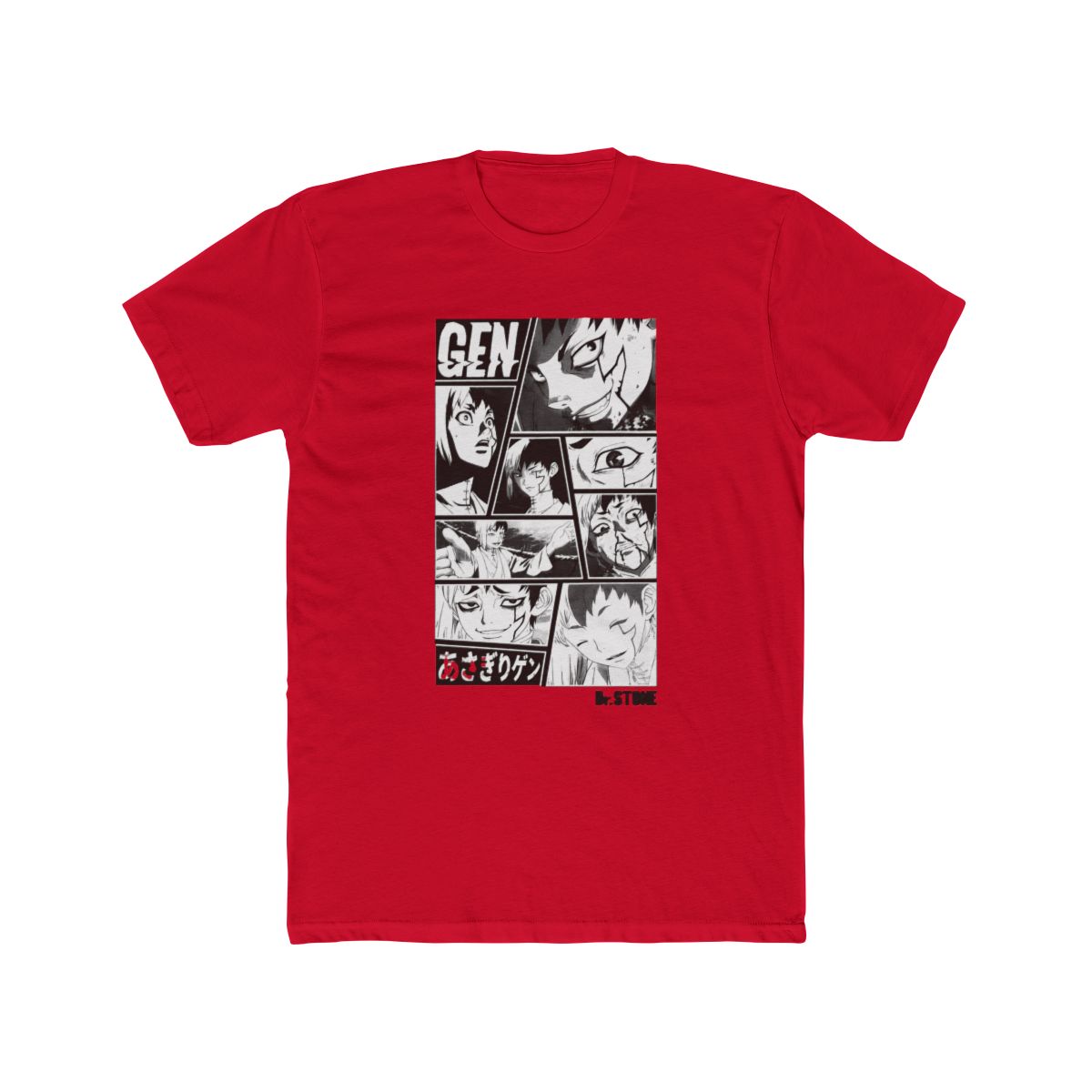 Dr. STONE Gen Black & White Panels T Shirt | Dr. Stone Official